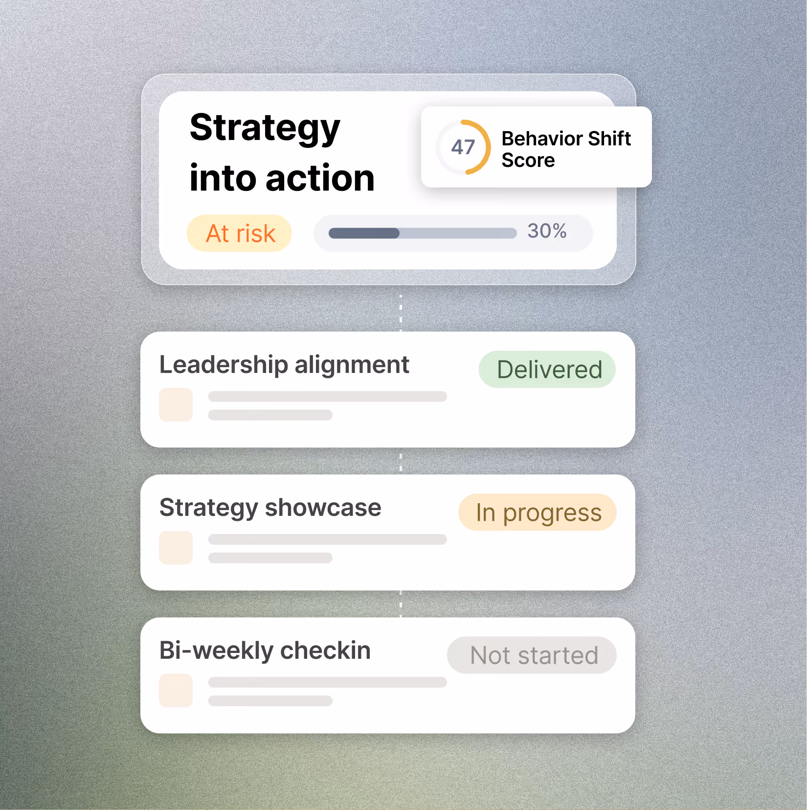 Shiftic app showing strategy shifts with status tracking